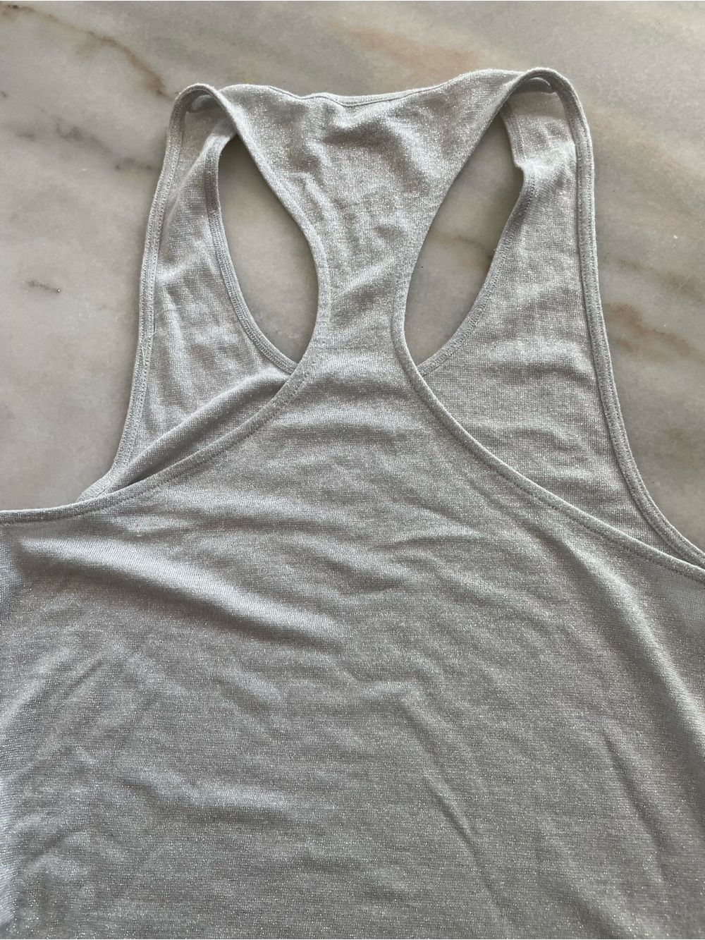 TOPSHOP Light Silver Metallic Racerback Tank - Picture 5 of 5